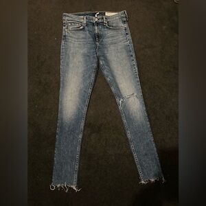 Rag & Bone Cate Mid Rise Skinny Classic Blue Denim